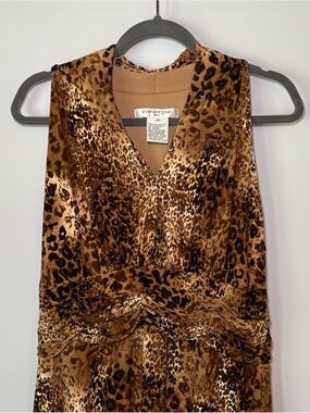 Evan Picone Leopard-Print V-Neck dress size 16